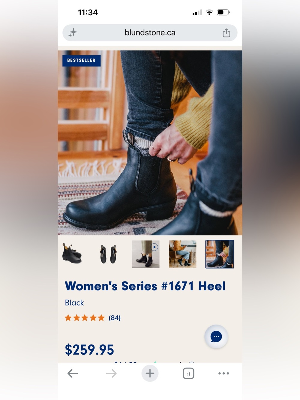 Blundstone Women's Series #1671 Heel Black Boots - Picture 8 of 9